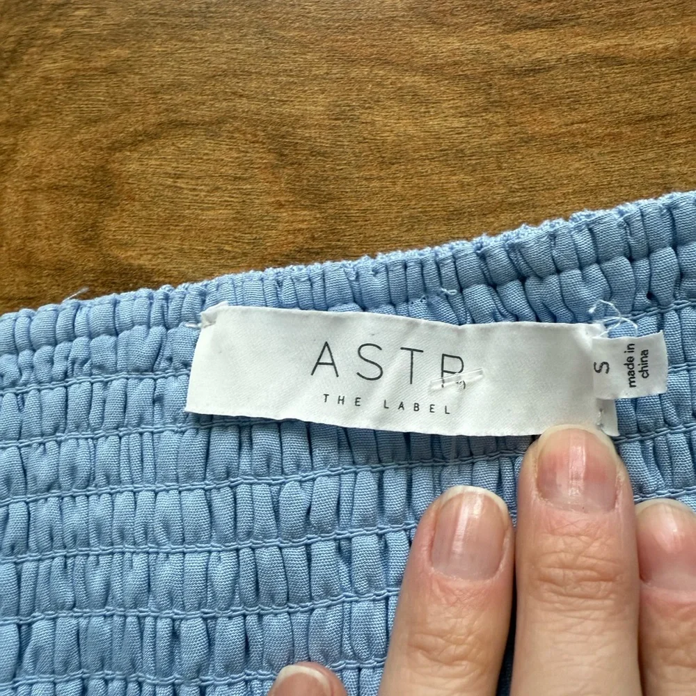 Astr Light Blue Kiya Eyelet-Hem Tie-Shoulder Cropped Cami small - Picture 6 of 9